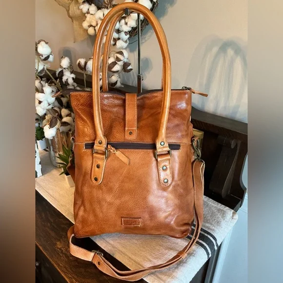 NWT Bed Stu Leather Rachel Shoulder Crossbody Bag Pecan DD Retail $345 - Picture 13 of 15